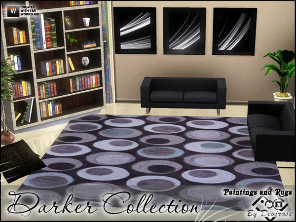 Sims 3 — Darker Collection by Devirose — Set which includes a group of carpets and paintings, in dark tones. Ideal for