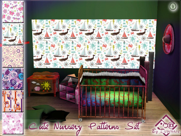 Sims 3 — Cute Nursery Patterns Set by Devirose — Sweet pattern for the rooms of your children. Created with the tool of