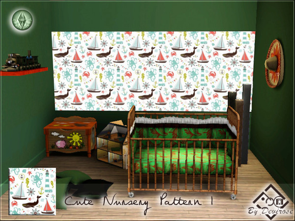 Sims 3 — Cute Nursery Pattern 1 by Devirose — Sweet pattern for the rooms of your children- base game compatible,no need