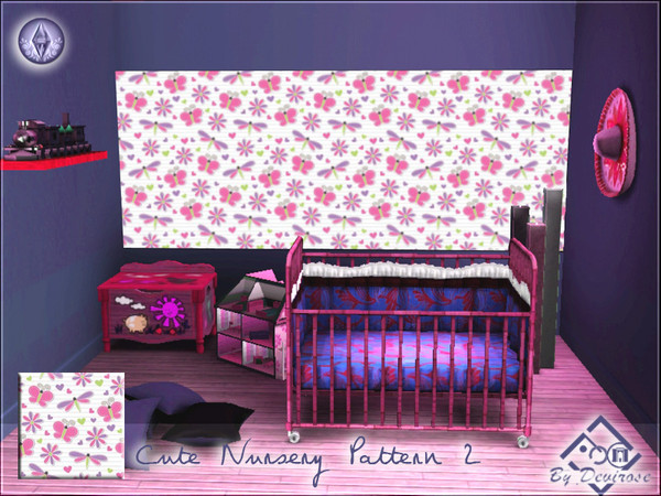 Sims 3 — Cute Nursery Pattern 2 by Devirose — Sweet pattern for the rooms of your children- base game compatible,no need