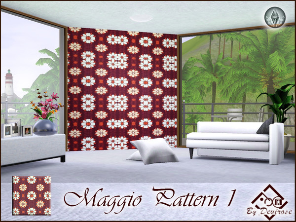 Sims 3 — Maggio Pattern 1 by Devirose — Lovely flowers-Base Game compatible,no need EP-Created with EA patterns