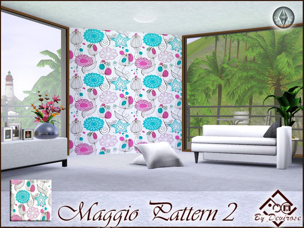 Sims 3 — Maggio Pattern 2 by Devirose — Lovely flowers-Base Game compatible,no need EP-Created with EA patterns