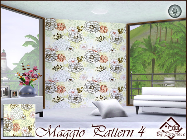 Sims 3 — Maggio Pattern 4 by Devirose — Lovely flowers-Base Game compatible,no need EP-Created with EA patterns