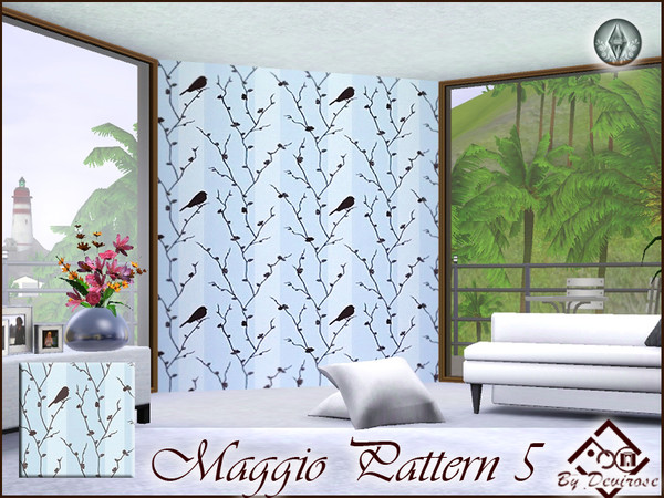 Sims 3 — Maggio Pattern 5 by Devirose — Sweet birds!Base Game compatible,no need EP-Created with EA patterns Tool-Enjoy^^