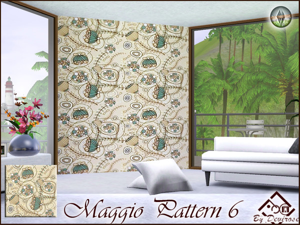 Sims 3 — Maggio Pattern 6 by Devirose — Lovely flowers-Base Game compatible,no need EP-Created with EA patterns