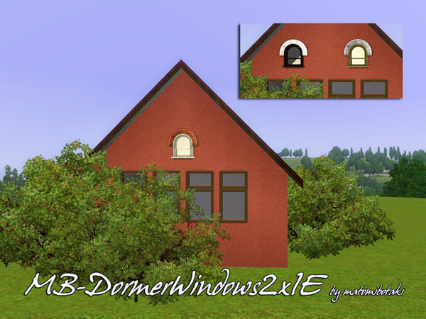 Sims 3 — MB-DormerWindow2x1E by matomibotaki — MB-DormerWindow2x1E, EA 1x1 window mesh, now 2x1 large, lower and smaller,