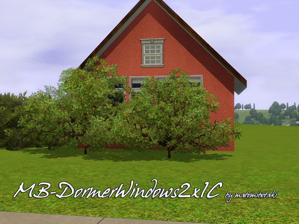 Sims 3 — MB-DormerWindow2x1C by matomibotaki — MB-DormerWindow2x1C, EA 1x1 basic window, lower and smaller, to use as an