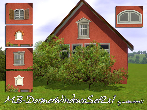 Sims 3 — MB-DormerWindowsSet2x1 by matomibotaki — MB-DormerWindowsSet2x1, REQUESTED SET, six 2x1 wide dormer windows for