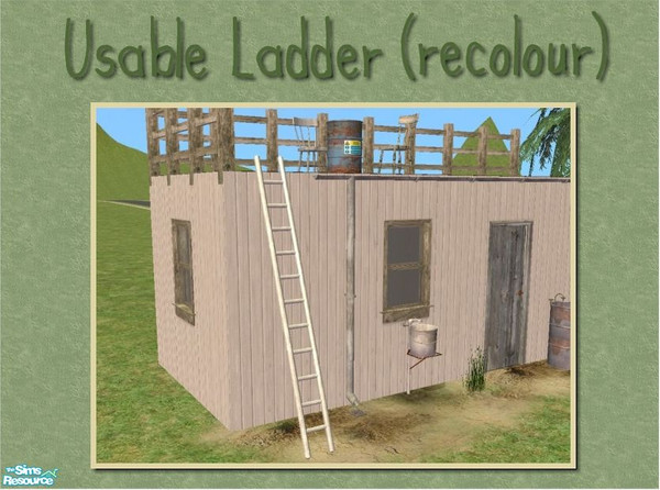 Sims 2 — Usable Ladder - White by Cyclonesue — A recolour of the unUsable Ladder mesh. Don\'t forget to download the