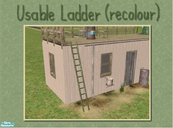 Sims 2 — Usable Ladder - Green by Cyclonesue — A recolour of the unUsable Ladder mesh. Don\'t forget to download the