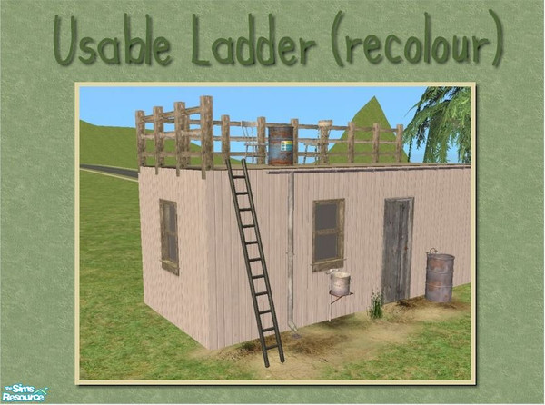 Sims 2 — Usable Ladder - Black by Cyclonesue — A recolour of the unUsable Ladder mesh. Don\'t forget to download the