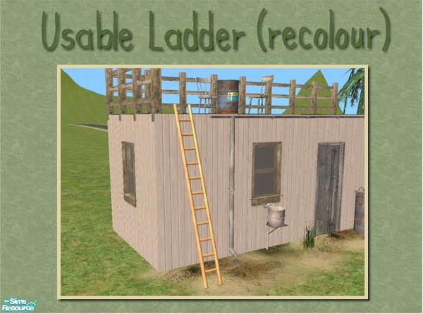Sims 2 — Usable Ladder - New Pine by Cyclonesue — A recolour of the unUsable Ladder mesh. Don\'t forget to download the