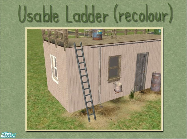 Sims 2 — Usable Ladder - Blue by Cyclonesue — A recolour of the unUsable Ladder mesh. Don\'t forget to download the mesh!