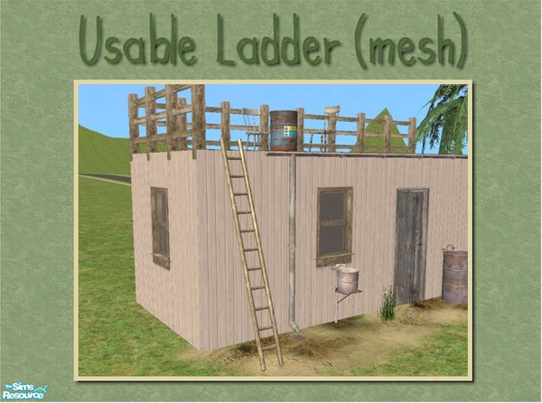 Sims 2 — Usable Ladder - MESH by Cyclonesue — This is the me file. You\'ll need this for the other colours to work.