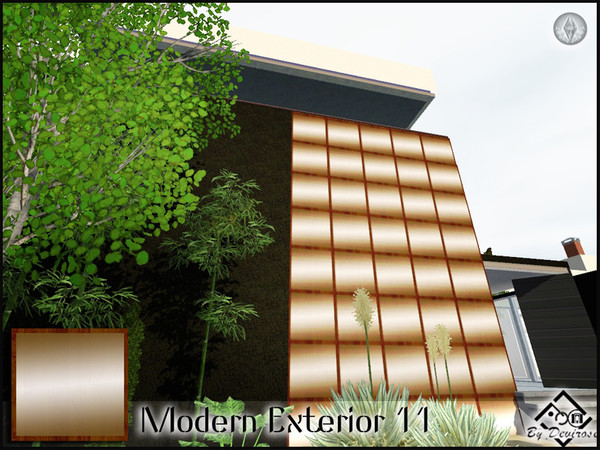 Sims 3 — Modern Exterior 11 by Devirose — Minimal lines,mirror effects,for exterior design.Base Game Compatible,no need