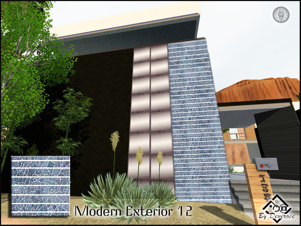Sims 3 — Modern Exterior 12 by Devirose — Modern lines,marble rocks,for exterior design.Base Game Compatible,no need