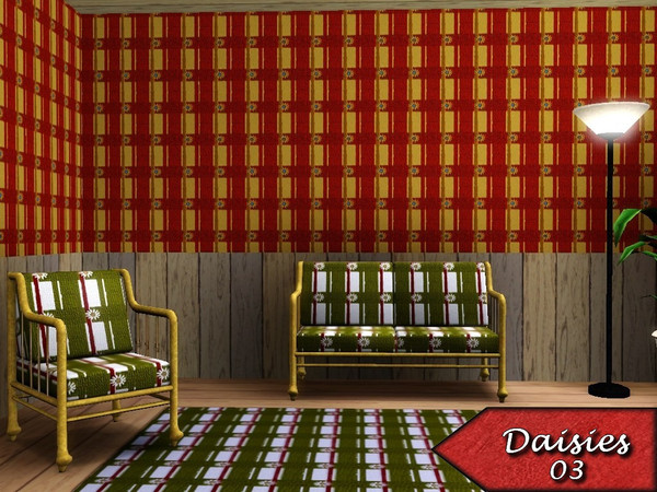 Sims 3 — Daisies 03 by allison731 — Pattern with daisies. Good fits on clothing and furniture. Category in game: Themed