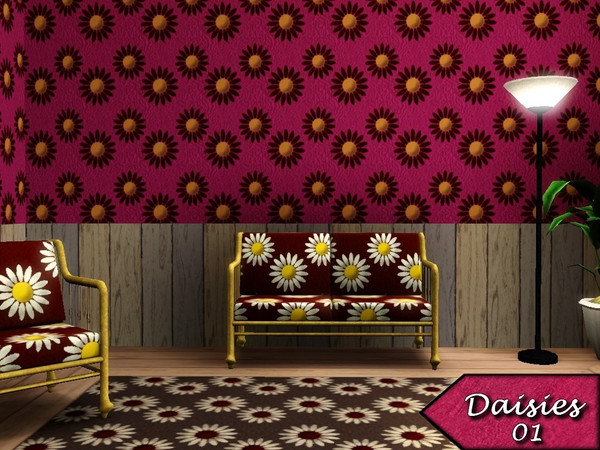 Sims 3 — Daisies 01 by allison731 — Pattern design by Me. Software used: Photoshop CS3, PhotoFiltre Studio X. Category in