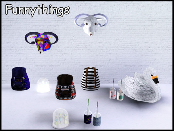 Sims 3 — stefforfunnythings by steffor — some clutter items... the swan is a livingchair ;-)
