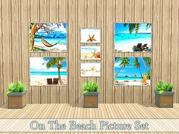 Sims 3 — On The Beach Set by lbvamp — Framed pictures of the beach to decorate your sim's walls with. This set contains 2