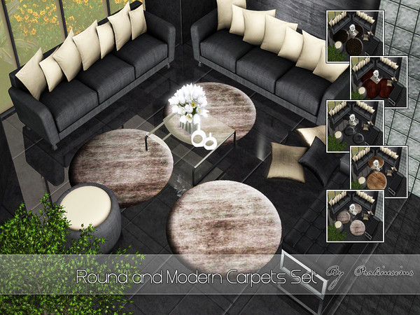 Sims 3 — Round and Modern Carpets Set by Pralinesims — By Pralinesims
