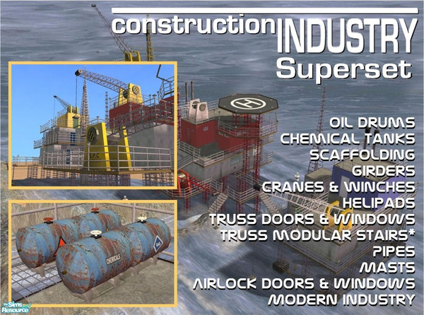 Sims 2 — Construction Industry Superset by Cyclonesue — Everything made for the Construction Industry series bundled