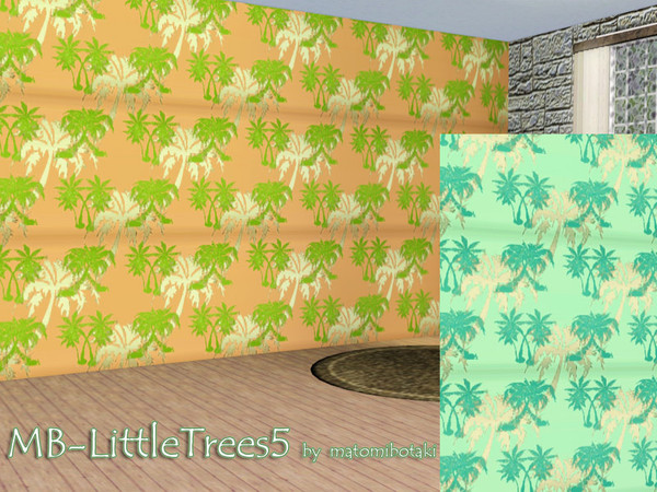 Sims 3 — MB-LittleTrees5 by matomibotaki — Tree pattern with mixed size palm trees, 3 recolorable palettes, to find under