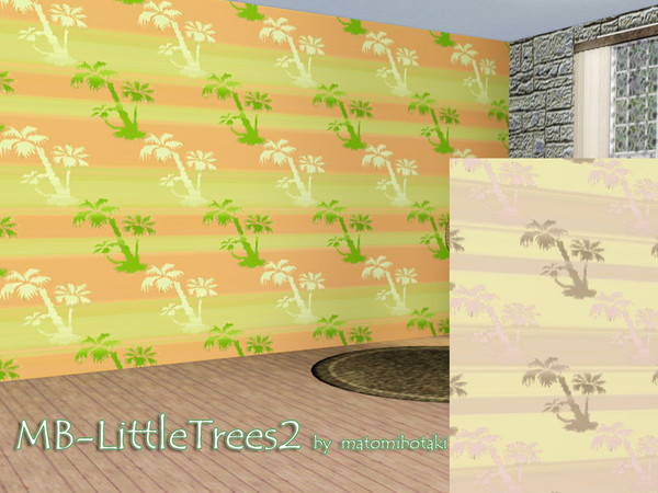 Sims 3 — MB-LittleTrees2 by matomibotaki — Tree pattern with palm trees, 3 recolorable palettes, to find under - Theme -