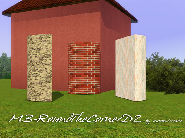 Sims 3 — MB-RoundTheCornerD2 by matomibotaki — MB-RoundTheCornerD2, new halfround 2x2 buitl item to place on corners,