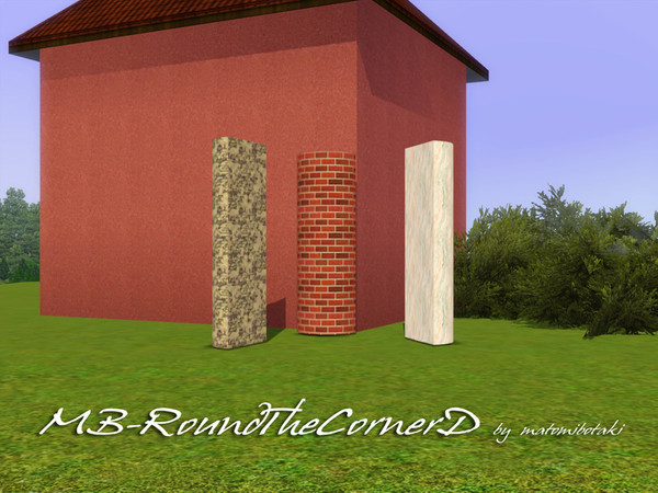 Sims 3 — MB-RoundTheCornerD by matomibotaki — MB-RoundTheCornerD, new halfround 1x1 buitl item to place on corners,