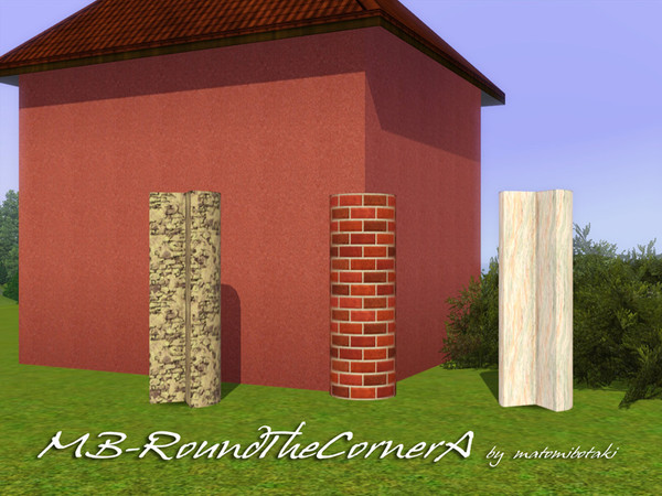 Sims 3 — MB-RoundTheCornerA by matomibotaki — MB-RoundTheCornerA, new 1x1 buitl item to place on corners and give your