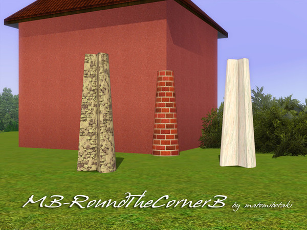 Sims 3 — MB-RoundTheCornerB by matomibotaki — MB-RoundTheCornerB, new conical1x1 buitl item to place on corners and give