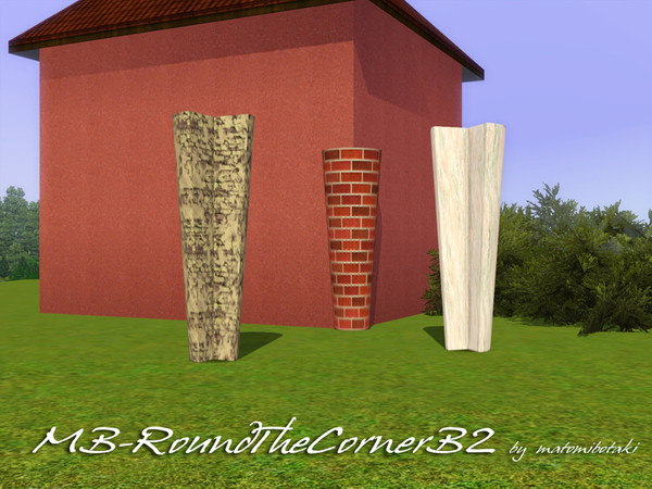 Sims 3 — MB-RoundTheCornerB2 by matomibotaki — MB-RoundTheCornerB2, new conical1x1 buitl item to place on corners ( the