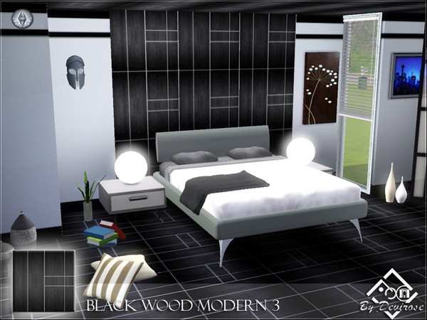 Sims 3 — Black Wood 3 by Devirose — Black wood, modern, elegant.Base Game Compatible,no need EP,created wit EA Create a