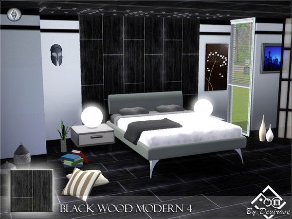 Sims 3 — Black Wood 4 by Devirose — Black wood, modern, elegant.Base Game Compatible,no need EP,created wit EA Create a
