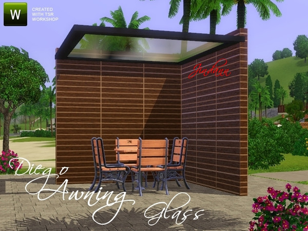 Sims 3 — Glass Diego Awning by Jindann — Glass Diego Awning is perfect choice for your sims to see the open sky from your