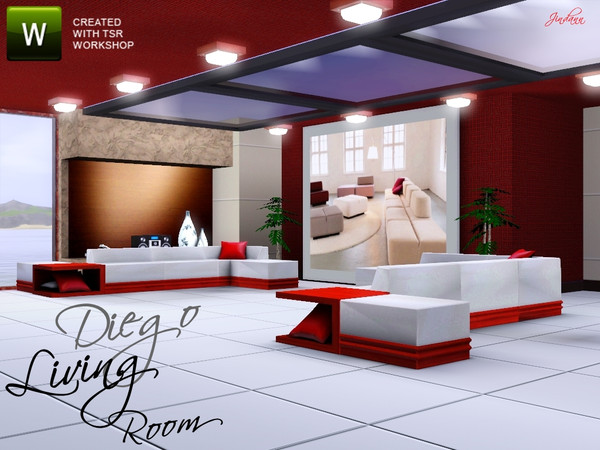Sims 3 — Diego Living by Jindann — Modular seat with modern atmosphere for modern builder. This set has 8 items. They are