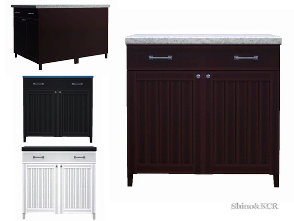 Sims 3 — Kitchen Dark Chocolate - Counter Island Doors by ShinoKCR — to built that Kitchenisland with Stove and Sink