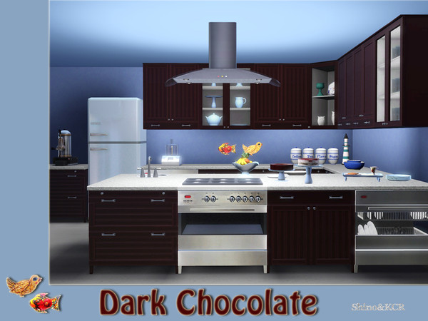 Sims 3 — Kitchen Dark Chocolate by ShinoKCR — This Kitchen would fit in Paradise Island. It is dark like the Furniture in
