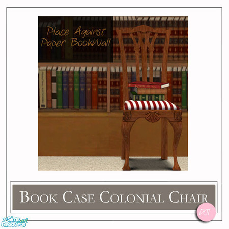 Sims 2 — jsf Book Case Colonial Stripe by DOT — Invisible Book Cases. jsf BookCase Colonial Chair Stripe See jsf