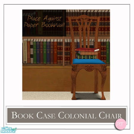 Sims 2 — jsf Book Case Colonial BlueSilk by DOT — Invisible Book Cases. jsf BookCase Colonial Chair Blue Silk See jsf