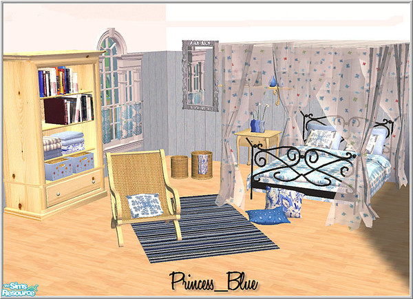 Sims 2 — princess-blue by Birgit43 — recolor of princess-set I used to clone the amoire again so you will have 2 meshes ,