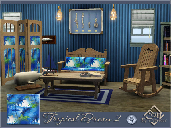 Sims 3 — Tropical Dream 2 by Devirose — Tropical pattern ideal for your holidays or tropical lots.Conceived initially for