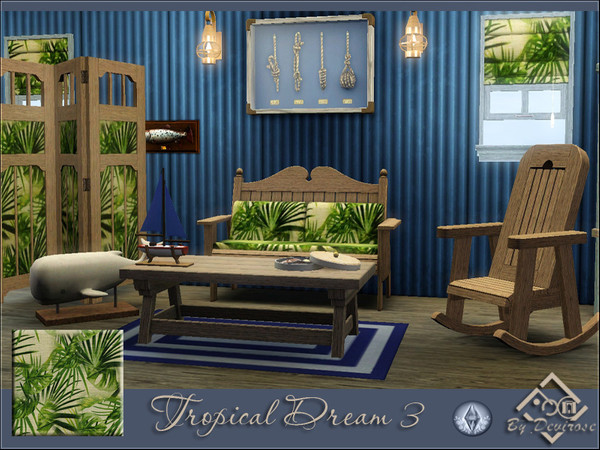 Sims 3 — Tropical Dream 3 by Devirose — Tropical pattern ideal for your holidays or tropical lots.Conceived initially for