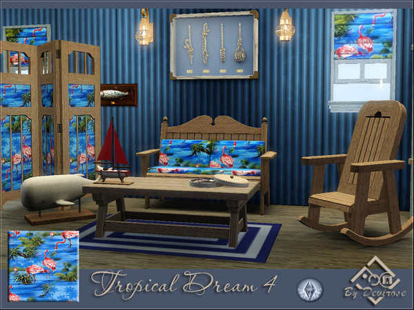 Sims 3 — Tropical Dream 4 by Devirose — Tropical pattern ideal for your holidays or tropical lots.Conceived initially for