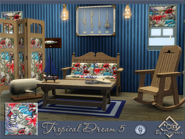 Sims 3 — Tropical Dream 5 by Devirose — Tropical pattern ideal for your holidays or tropical lots.Conceived initially for
