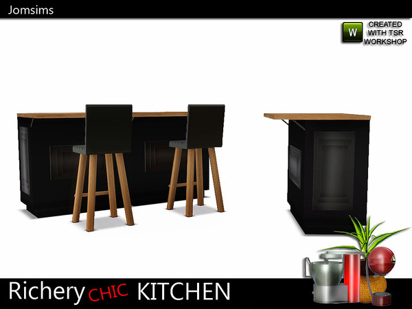 Sims 3 — Kitchen richery chic counter 2 island by jomsims — Kitchen richery chic counter 2 island