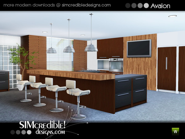 Sims 3 — Avalon Kitchen by SIMcredible! — A modern versatile kitchen set with 20 new meshes for your sims ^^ by