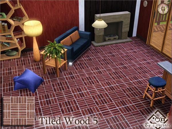Sims 3 — Tiled Wood 5 by Devirose — Modern, ideal for refined and minimalist rooms. Base Game Compatible,no need