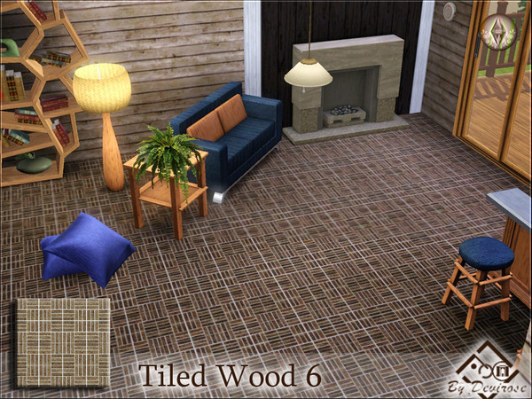 Sims 3 — Tiled Wood 6 by Devirose — Modern, ideal for refined and minimalist rooms. Base Game Compatible,no need